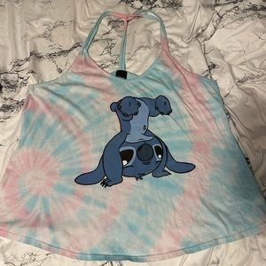 Stitch Tank Top tie dye pink and blue from hot topic size L racerback